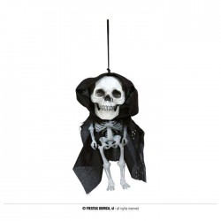 CIONDOLO TESTA DI SCHELETRO CON CAPPUCCIO 15cm