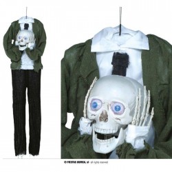 SCHELETRO CON TESTA TRA MANI LUCE, SUONO E MOVIMENTO