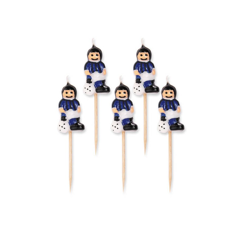 CANDELINE CALCIATORI NERAZZURRI 5pz