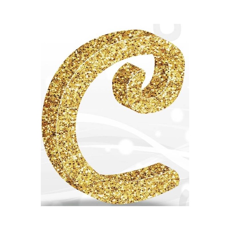 LETTERA POLISTIROLO FANTASY GLITTER ORO 7cm C