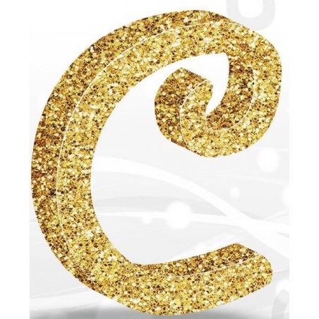 LETTERA POLISTIROLO FANTASY GLITTER ORO 7cm C