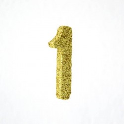 NUMERO POLISTIROLO FANTASY GLITTER ORO 7cm 1