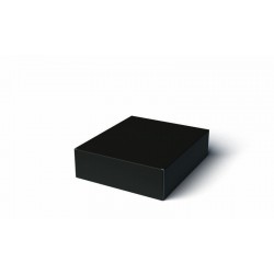 CANTINETTA 3 BOTTIGLIE 29,5x33,5x9cm NERO LISCIA INT.MARRONE