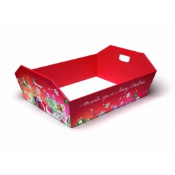 CESTA REGALO C/MANIGLIE GRANDE 43x32x12cm CHRISTMAS PARTY...