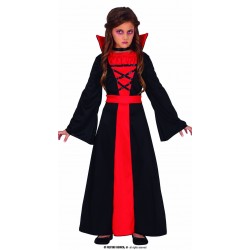 COSTUME BAMBINA VAMPIRO ABITO LUNGO CON COLLETTO 10-12 ANNI