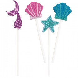 PICKS SIRENA GLITTER 10cm 8pz