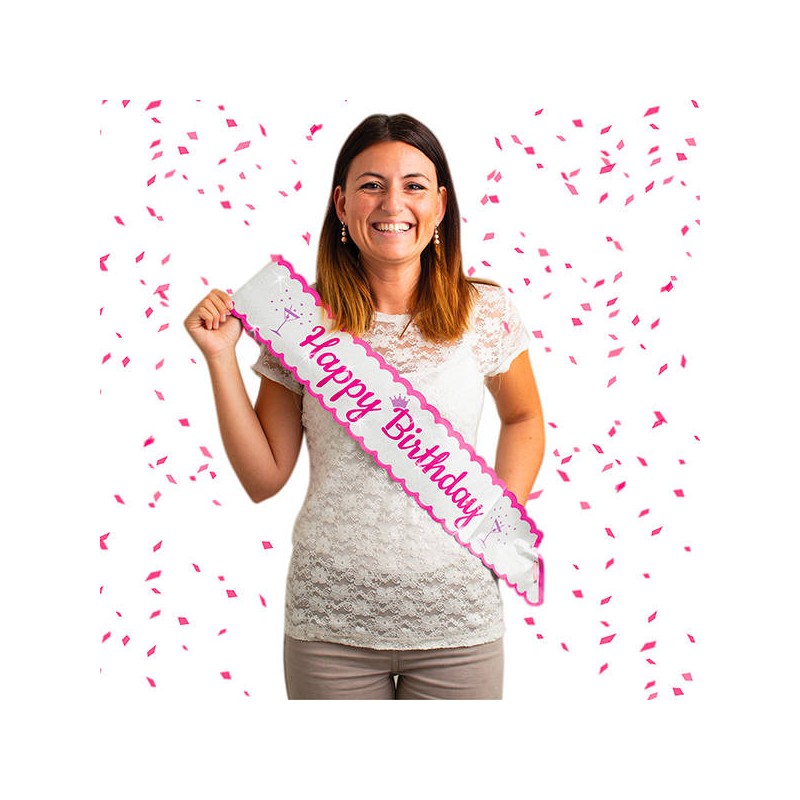 FASCIA GLITTER HAPPY BIRTHDAY 12cm