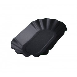 VASSOIO OVALE CARTONCINO TOTAL BLACK 10,5x17,5x3cm 50pz...