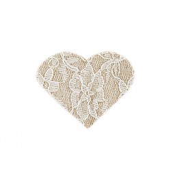 CUORE COTONE PIZZO BEIGE ø50mm 24pz