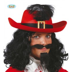 CAPPELLO MOSCHETTIERE IN FELTRO ROSSO