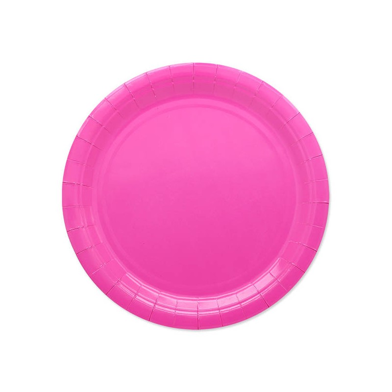 PIATTI PIANI ECOLOR BIODEGRADABILI 24cm FUCSIA 25pz