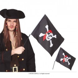 BANDIERA PIRATA CON PALO 42x30cm