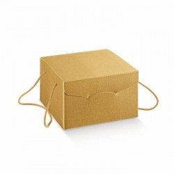 SCATOLA SEGRETO C/CORDINI 24,5x24,5x15 SETA ORO