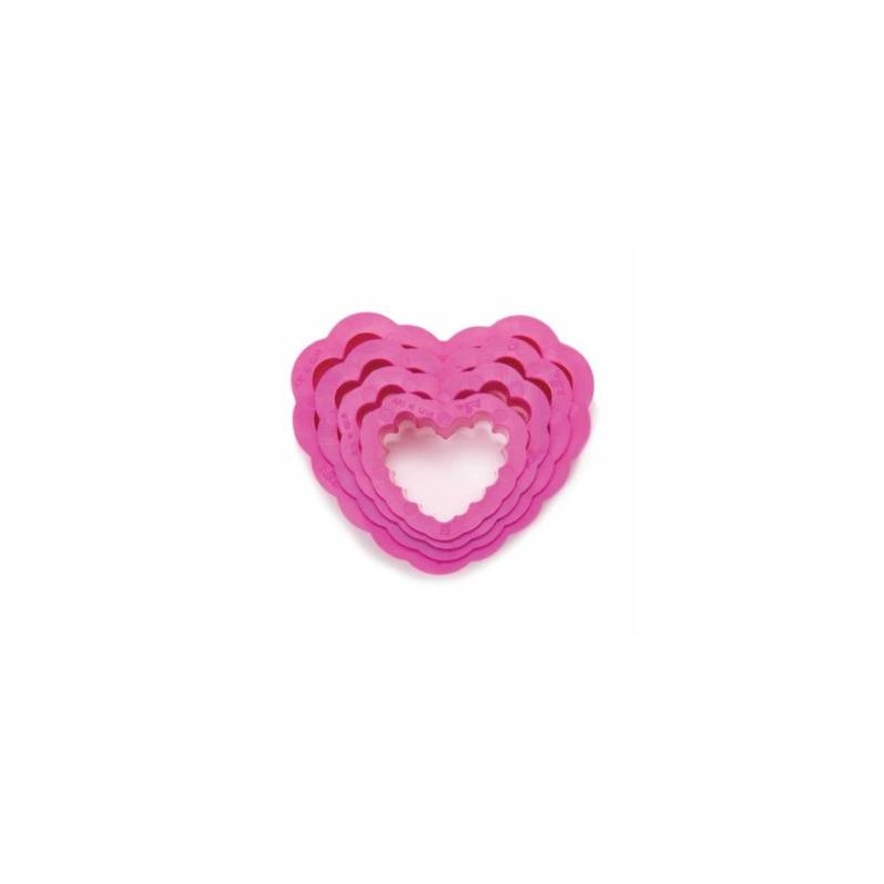 TAGLIAPASTA CUORE FESTONATO SET 4pz 4/5/6/8cm