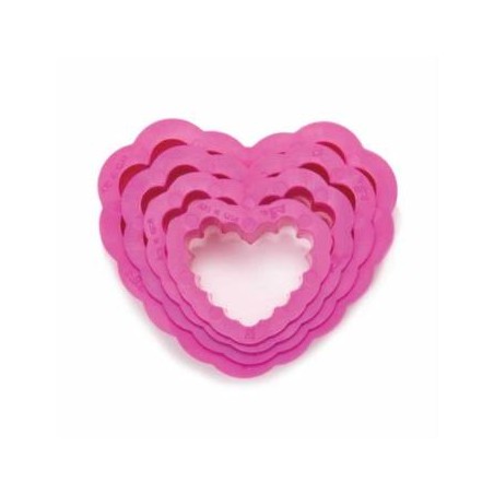 TAGLIAPASTA CUORE FESTONATO SET 4pz 4/5/6/8cm
