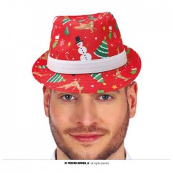 CAPPELLO NATALIZIO ROSSO GANGSTER CON STAMPA