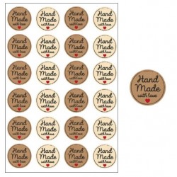 ETICHETTE ADESIVE HAND MADE WITH LOVE ø3x3cm 240pz