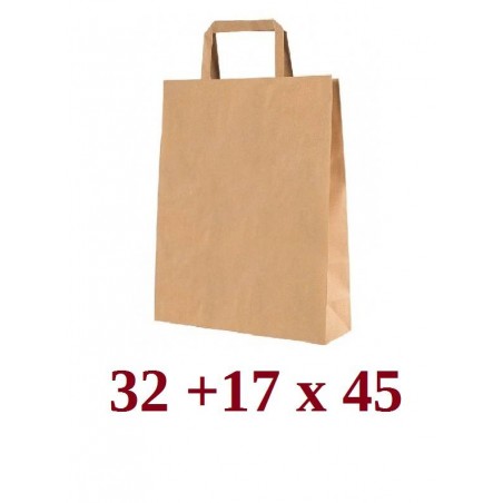 BORSA CARTA AVANA PIATTINA 32+17x45cm CARTONE 250pz