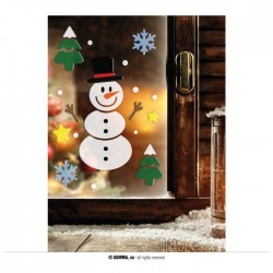 DECORAZIONE IN GEL PUPAZZO DI NEVE 20x25cm