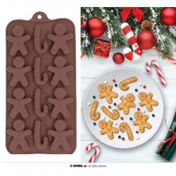 STAMPO IN SILICONE PER 12 BISCOTTI PAN DI ZENZERO