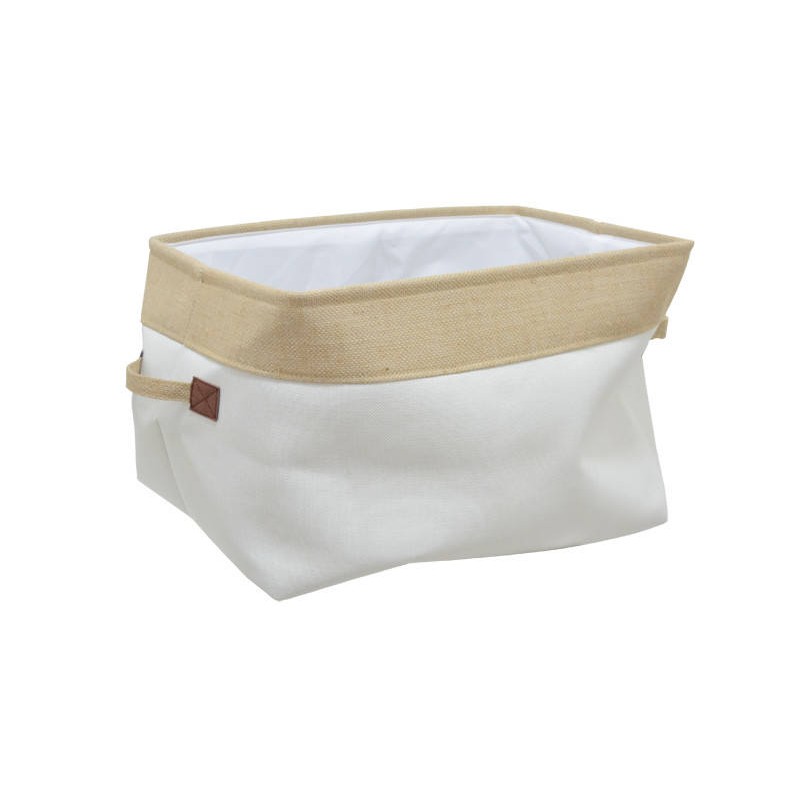 CESTELLO COTONE BICOLOR C/MANIGLIE 47x35x32cm COT02479