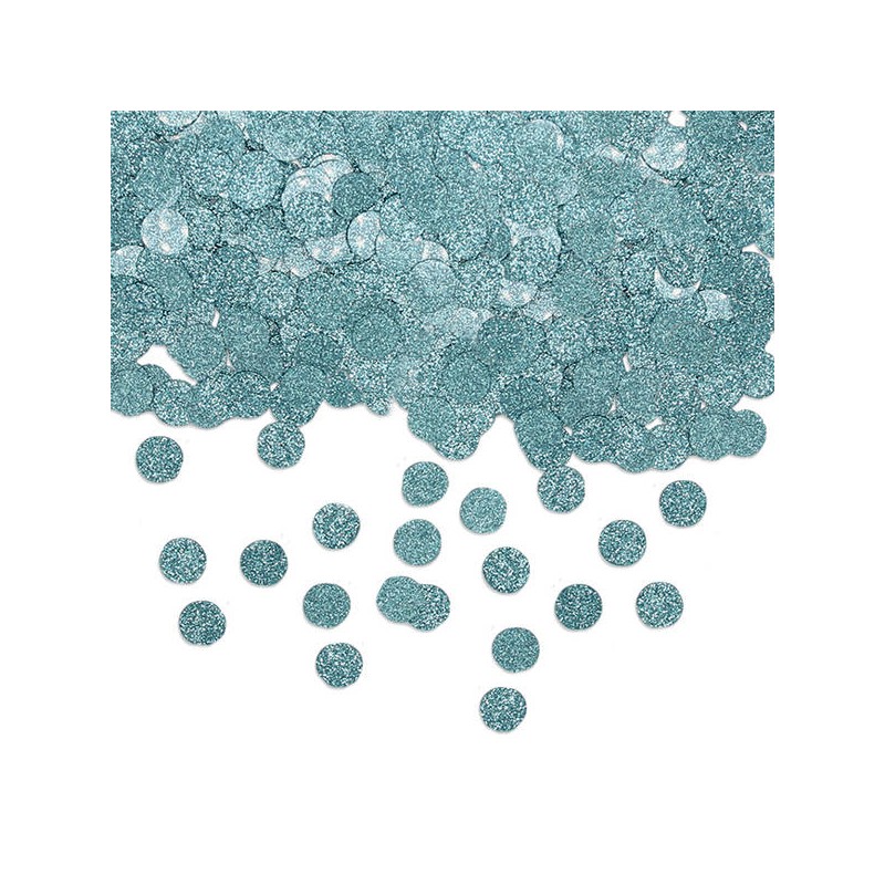 CORIANDOLI IN PLASTICA ø1cm 20gr CELESTE GLITTER
