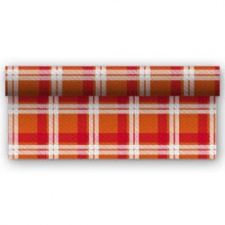 TOVAGLIA ROTOLO CARTA 1x50mt SCOZZESE ARANCIONE-ROSSO