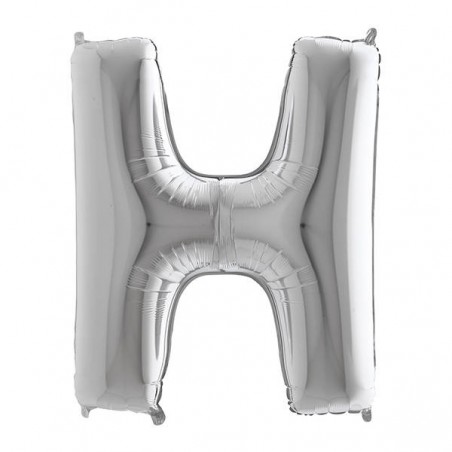 PALLONE MYLAR LETTERA H 40 102cm SILVER