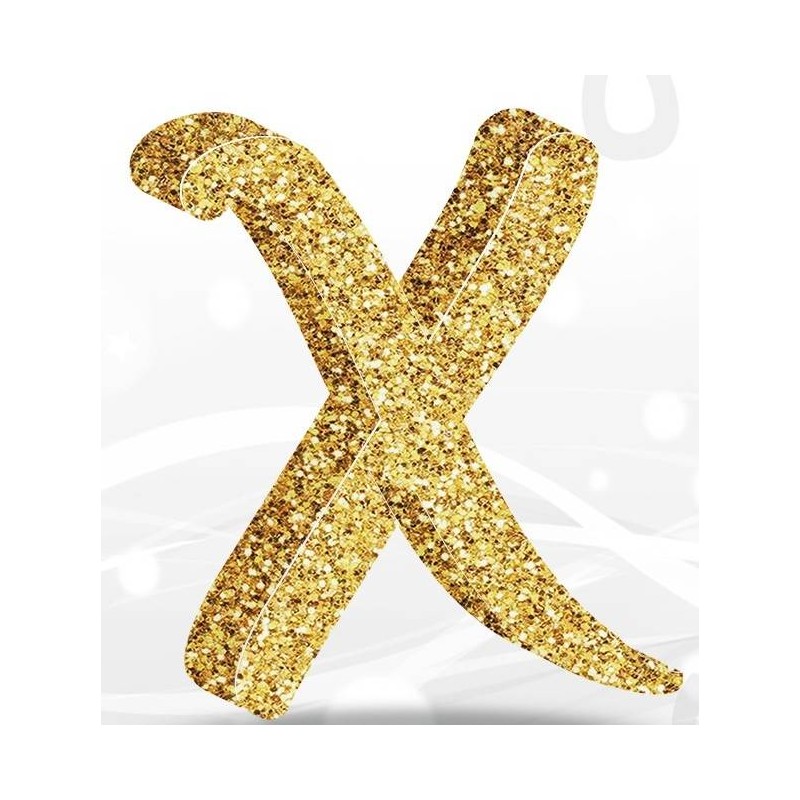 LETTERA POLISTIROLO FANTASY GLITTER ORO 7cm X