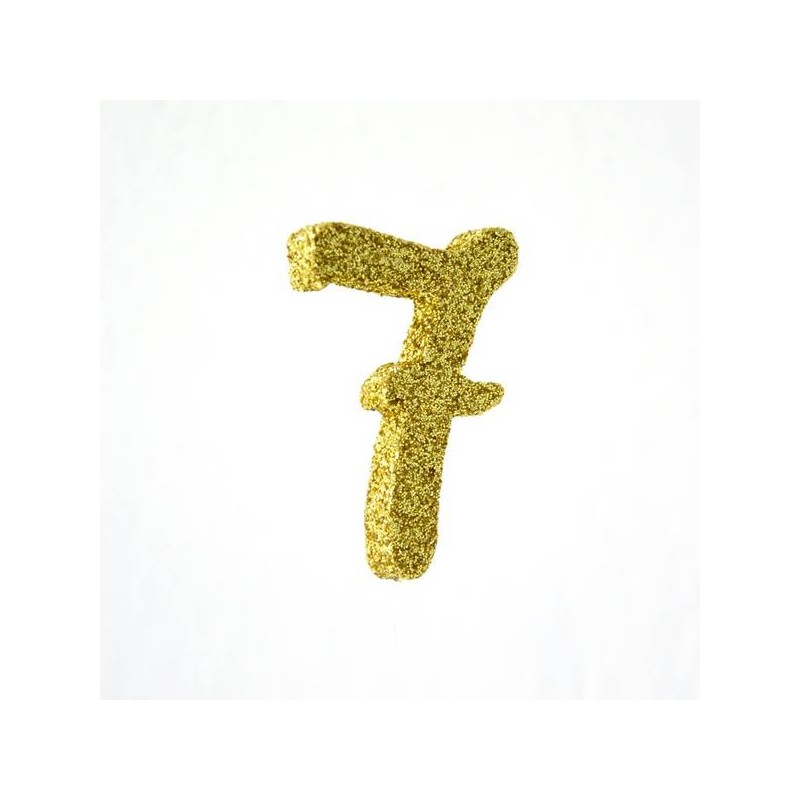 NUMERO POLISTIROLO FANTASY GLITTER ORO 7cm 7