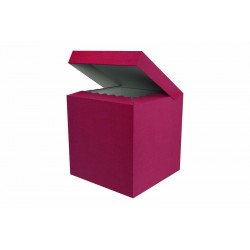 SCATOLA BAULETTO QUADRATELLA 33x33x33cm GOFFR. ROSSO...