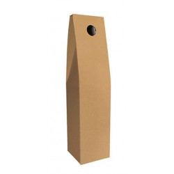 SCATOLA PORTA 1 BOTTIGLIA STICK 9x9x38cm AVANA LISCIA