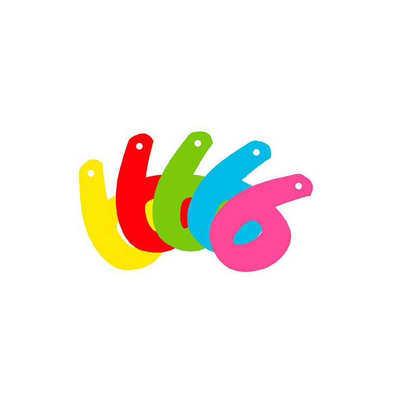 NUMERI 6 IN CARTA 12cm C/FILO 10pz