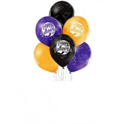 PALLONCINI LATTICE 12" 30cm HAPPY HALLOWEEN 6 pz