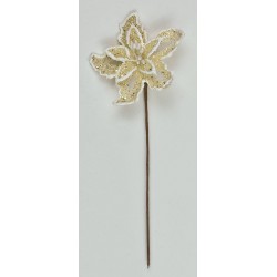 STELLA DI NATALE C/GLITTER CREMA ø5cm 12 pz