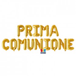 PALLONE MYLAR SCRITTA PRIMA COMUNIONE 470x40cm