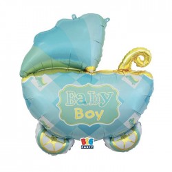 PALLONE MYLAR 88x69cm CARROZZINA CELESTE