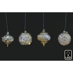PALLINE C/LED 15cm ORO 1pz