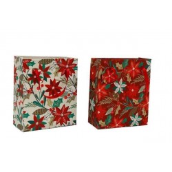 BORSA REGALO 19x23cm POINSETTIA 2ass.ti 1pz