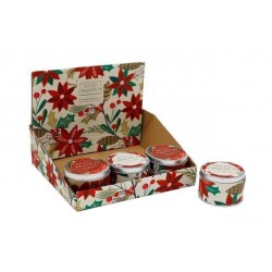 CANDELA POINSETTIA 8x5cm IN LATTA 1pz