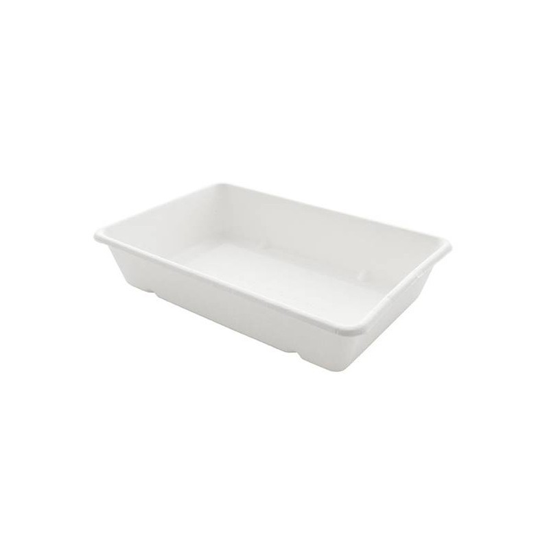 VASCHETTA RETTANGOLARE 900ml POLPA 23x15,6x3,1cm byò BIO COMPOSTABILE 40pz