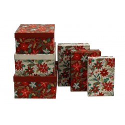 SCATOLA REGALO 35x27x15cm POINSETTIA