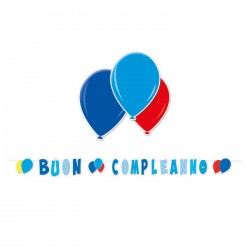FESTONE MAXI BUON COMPLEANNO CELESTE 6mt