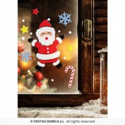 DECORAZIONE IN GEL BABBO NATALE 20x25cm