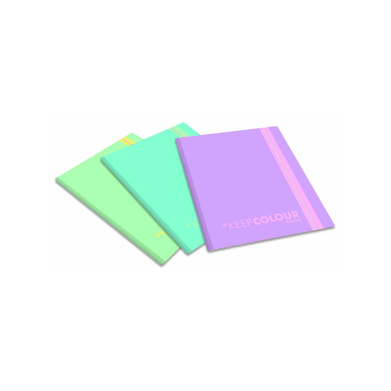 CARTELLINA 3 LEMBI PPL C/ELASTICO 25x34x2cm KEEP COLOUR PASTEL ARDA