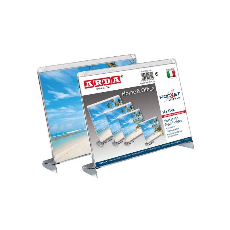 PORTAFOTO ORIZZONTALE CRISTALLO FORMATO 18x13cm ARDA