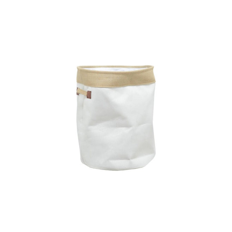 CESTELLO TONDO COTONE BICOLOR C/MANIGLIE ø40x48 COT02477