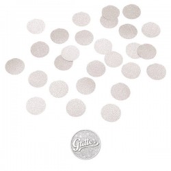CONFETTI CARTA GLITTER ARGENTO ø3cm BLISTER