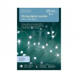 MICRO LED 120LUCI 6mt 8 FUNZ. TWINKLE ESTERNO FILO...