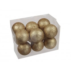 SFERE SPARKLING DARK GOLD Ø8cm 12pz